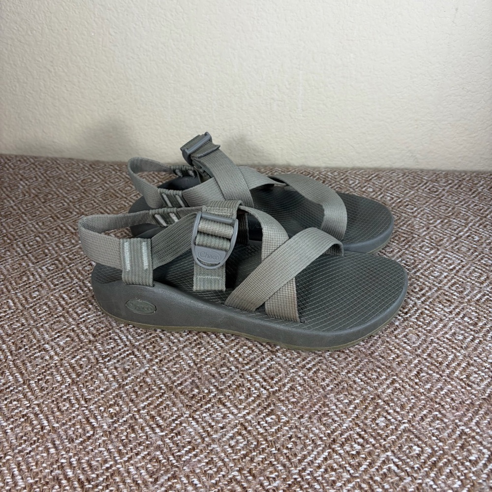 Chaco Men’s Hommes Sandal Sz 41 US 12 Olive Slip On Hiking Beach Casual Gorpcore
